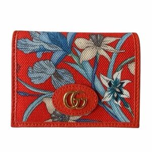 Gucci GG Marmont Floral Canvas Orange Compact Wallet Limited Edition